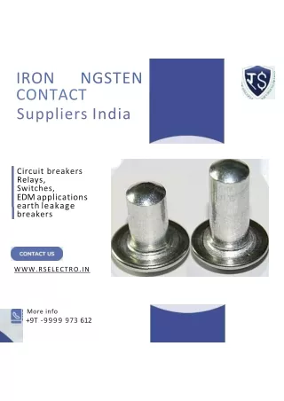 IRON TUNGSTEN CONTACT Suppliers India | Rs Electro Alloys