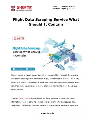 Flight Data Scraping Service What Should It Contain