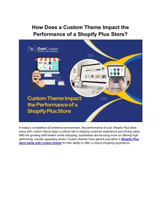 Custom Themes Key to Optimizing Shopify Plus Store Performance