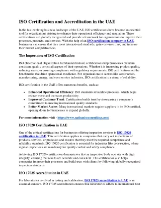 ISO Certification and Accreditation in the UAE