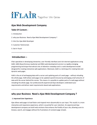 Ajax Web Development Company