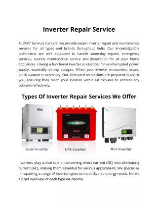 Inverter Repair Service
