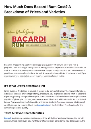 How Much Does Bacardi Rum Cost? A Breakdown of Prices and Varieties