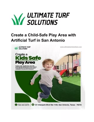 Create a Child-Safe Play Area with Artificial Turf in San Antonio