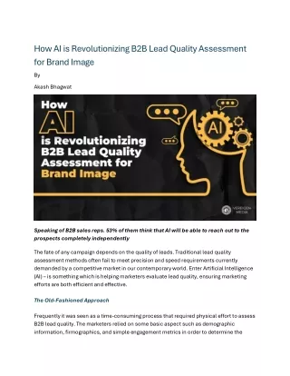 How AI is Revolutionizing B2B Lead Quality Assessment for Brand Image