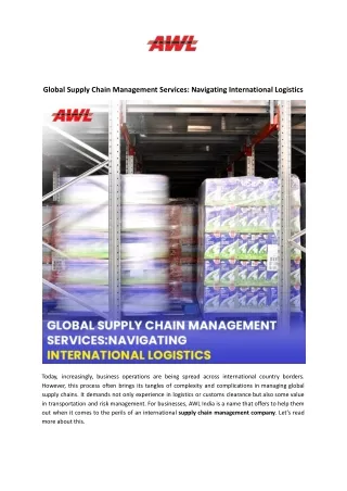 Global Supply Chain Management Services_ Navigating International Logistics