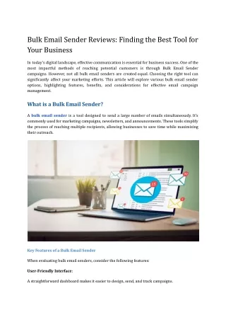 Bulk Email Sender Reviews_ Finding the Best Tool for Your Business