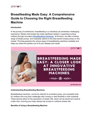 Breastfeeding Made Easy_ A Comprehensive Guide to Choosing the Right Breastfeeding Machine