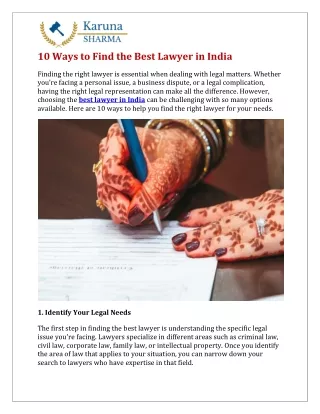 10 Ways to Find the Best Lawyer in India