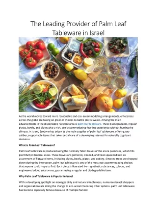 The Leading Provider of Palm Leaf Tableware in Israel