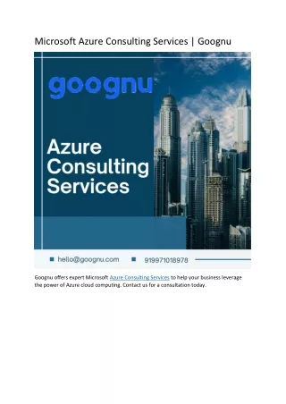 Microsoft Azure Consulting Services