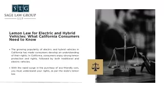 Lemon Law for Electric and Hybrid Vehicles What California Consumers Need to Know