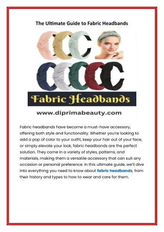 The Ultimate Guide to Fabric Headbands