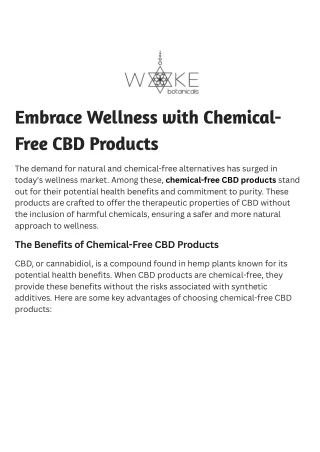 Experience Wellness with All-Natural CBD Products