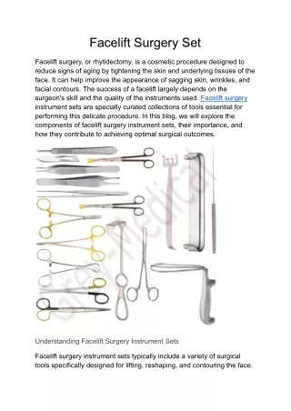 Facelift Surgery Set