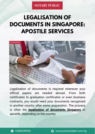 Legalisation of Documents in Singapore Apostile Services