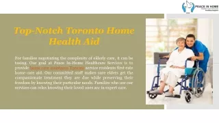 Top-Notch Toronto Home Health Aid