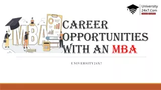 Career opportunities with an MBA