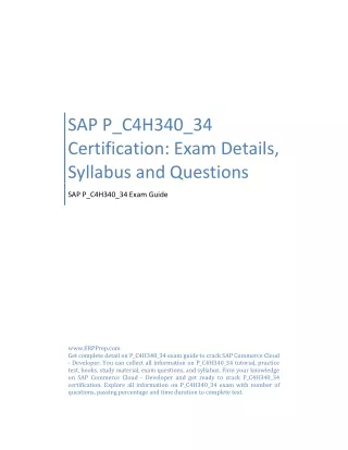 SAP P_C4H340_34 Certification: Exam Details, Syllabus and Questions