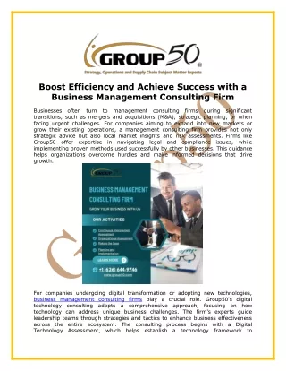 Business Management Consulting Firm