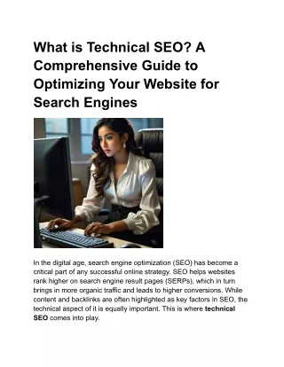 What is Technical SEO? A Comprehensive Guide to Optimizing Your Website for Sear