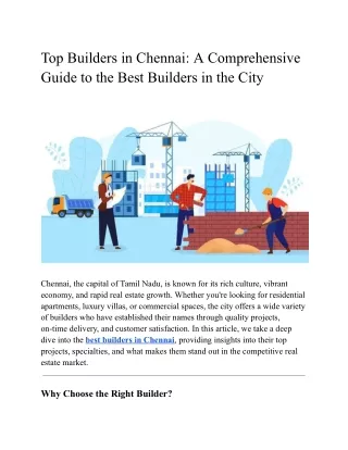 Top Builders in Chennai_ A Comprehensive Guide to the Best Builders in the City