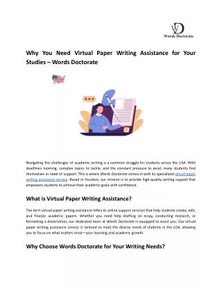 Why You Need Virtual Paper Writing Assistance for Your Studies – Words Doctorate