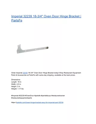 Imperial 32239 18-3_4_ Oven Door Hinge Bracket _ PartsFe