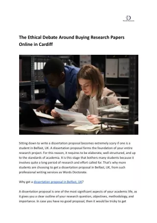 The Ethical Debate Around Buying Research Papers Online in Cardiff