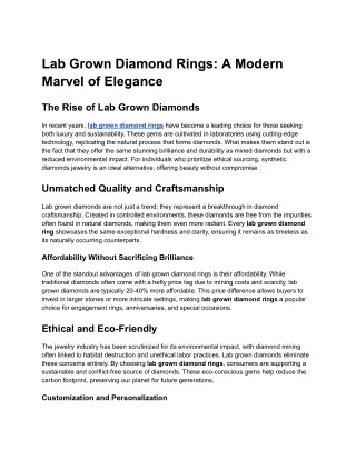 Lab Grown Diamond Rings_ A Modern Marvel of Elegance