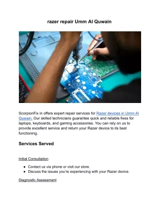 razer repair Umm Al Quwain