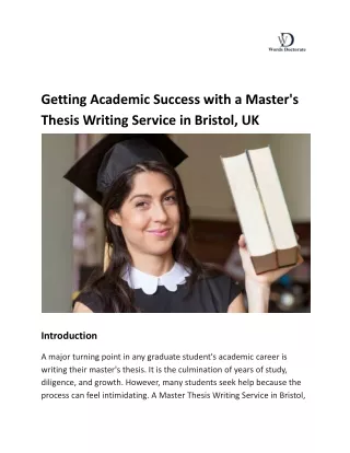 Getting Academic Success with a Master's Thesis Writing Service in Bristol, UK.docx