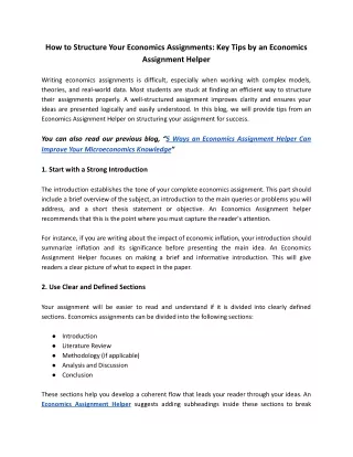 How to Structure Your Economics Assignments_ Key Tips by an Economics Assignment Helper
