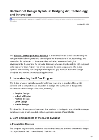 educationpointindia3.wordpress.com-Bachelor of Design Syllabus Bridging Art Technology andnbspInnovation