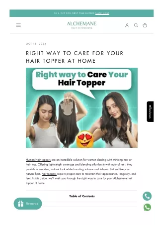 Right Way to Care for Your Hair Topper at Home