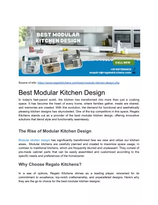 Best Modular Kitchen Design