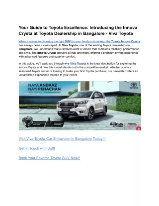 Your Guide to Toyota Excellence_ Introducing the Innova Crysta at Toyota Dealership in Bangalore - Viva Toyota