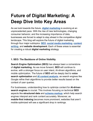 Future of Digital Marketing: A Deep Dive Into Key Areas
