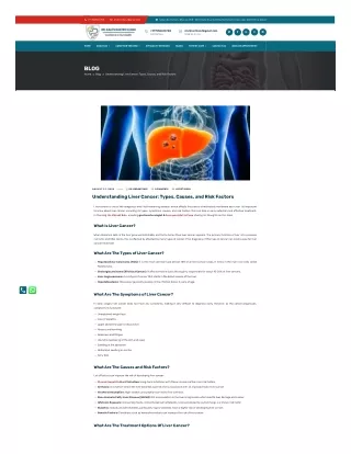 Understanding Liver Cancer: Types, Causes, and Risk Factors