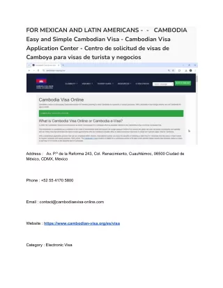 30 FOR MEXICAN AND LATIN AMERICANS -  -   CAMBODIA Easy and Simple Cambodian Visa - Cambodian Visa Application Center -