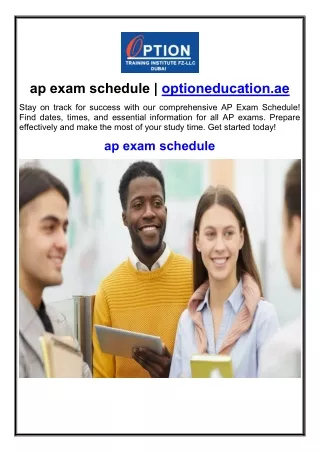 ap exam schedule | optioneducation.ae