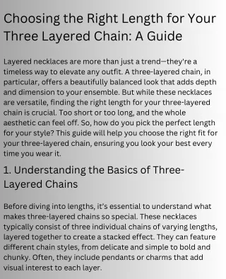 Choosing the Right Length for Your Three Layered Chain: A Guide