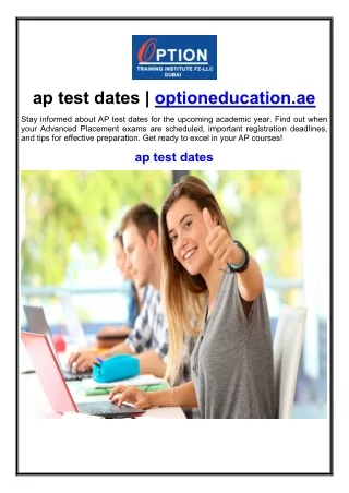 ap test dates | optioneducation.ae