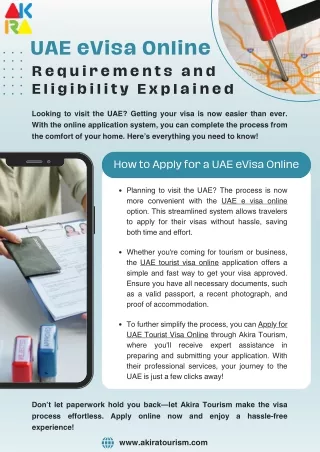 Discover the UAE eVisa Online requirements and eligibility in this comprehensive