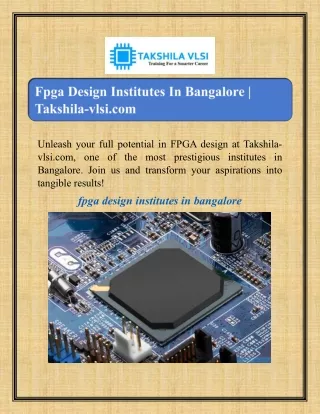 Fpga Design Institutes In Bangalore | Takshila-vlsi.com