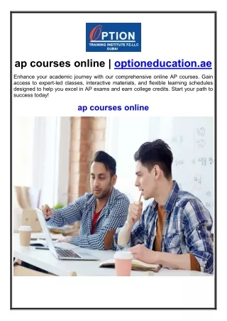 ap courses online | optioneducation.ae