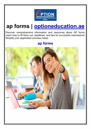 ap forms | optioneducation.ae