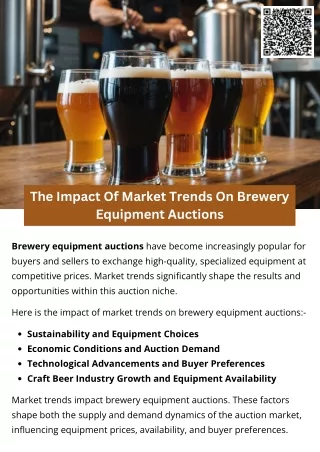 The Impact Of Market Trends On Brewery Equipment Auctions