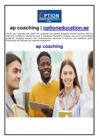 ap coaching | optioneducation.ae