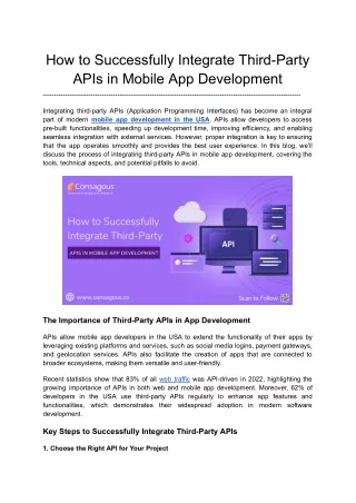 How to Successfully Integrate Third-Party APIs in Mobile App Development